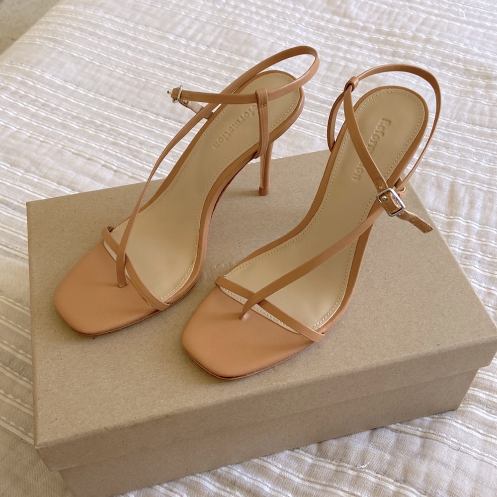 The Reformation Ivy Heels in Tan